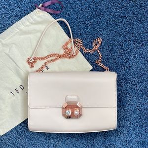 Rare Ted Baker Pink Crossbody Rosegold Chain NWOT